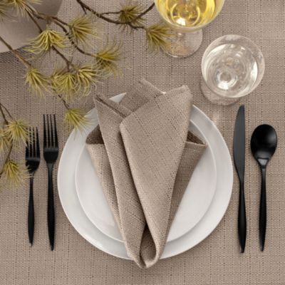 Laurel Solid Texture Water and Stain Resistant Table Linen Collection