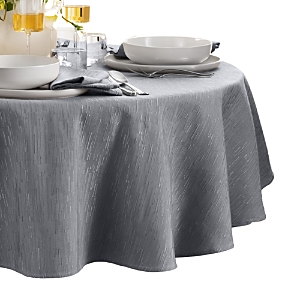 Elrene Home Fashions Continental Solid Texture Water And Stain Resistant Oval Tablecloth, 60 X 84 In Gray