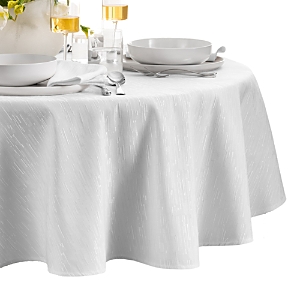 Elrene Home Fashions Continental Solid Texture Water And Stain Resistant Oval Tablecloth, 60 X 84 In White