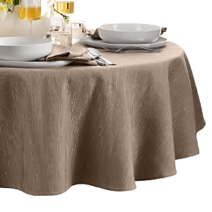 Elrene Home Fashions Continental Solid Texture Water And Stain Resistant Round Tablecloth, 70 In Taupe