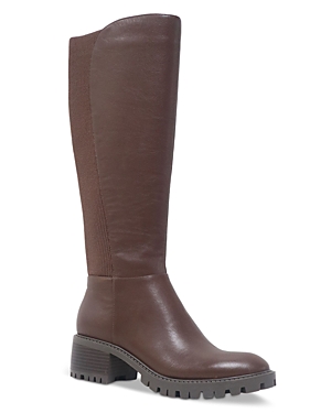 Kenneth Cole Women's Riva Lug Sole Riding Boots In Chocolate Leather
