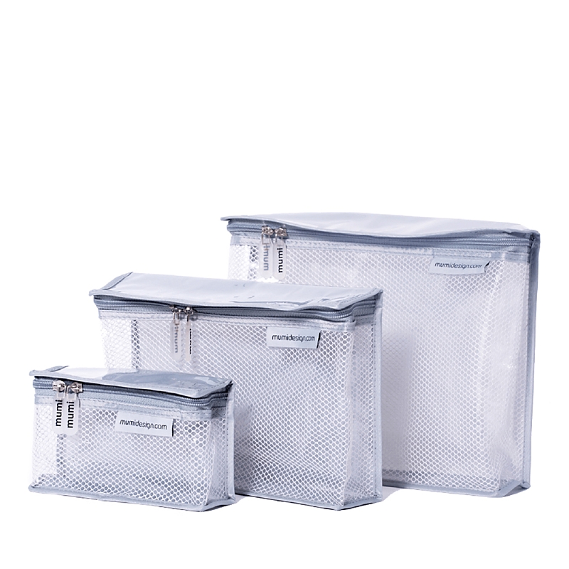 Mumi Toiletry Cubes, Set Of 3 In Gray