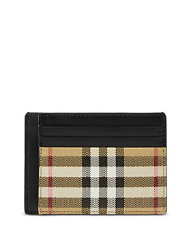 Burberry Check Money Clip Bifold Wallet Beige in Leather with Silver-tone -  US