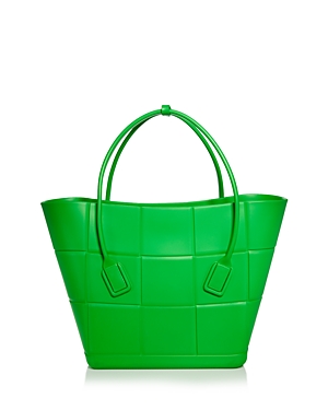 Bottega Veneta Arco Intrecciato-effect Rubber Tote Bag In Parakeet
