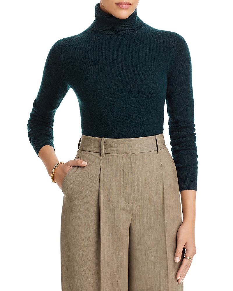 C By Bloomingdale's Cashmere Turtleneck Sweater - Exclusive In Dark Green