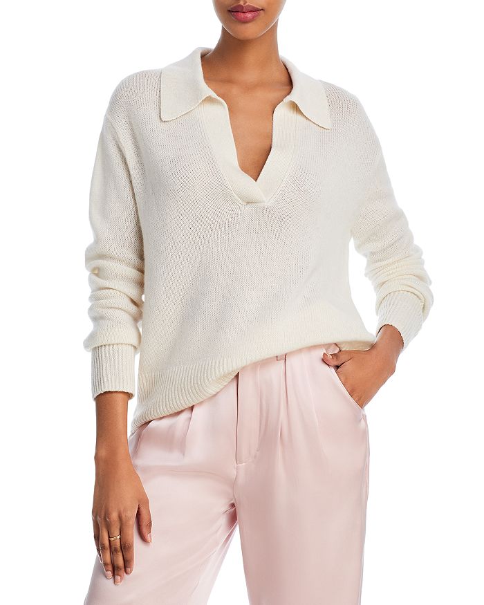 AQUA Polo Cashmere Sweater - 100% Exclusive | Bloomingdale's