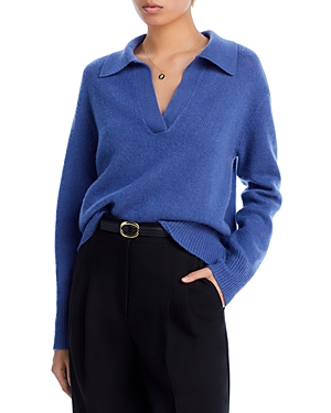 Aqua Cashmere Polo Cashmere Sweater - 100% Exclusive In Light Indigo