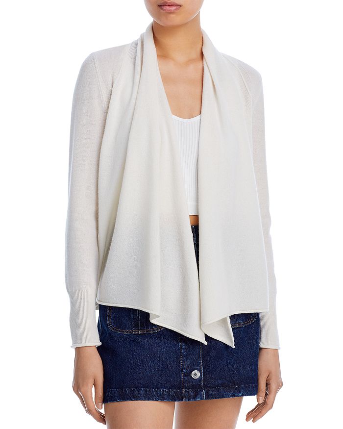Aqua Cashmere Draped Open-front Cashmere Cardigan - 100% Exclusive In Ivory