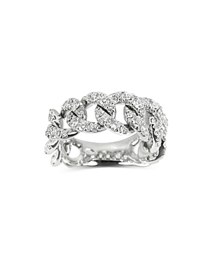 18K White Gold Diamond Link Ring