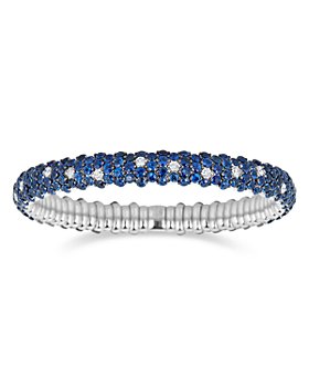 ZYDO - 18K White Gold Stretch Sapphire & Diamond Bracelet