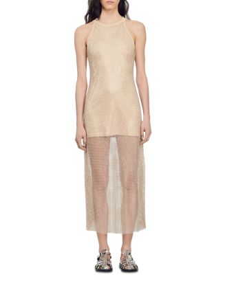 knee length dresses for ladies 70s Frederick's Mesh Halter Dress main image 1