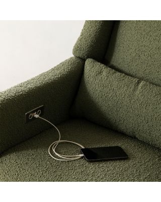 Kiwi Boucl&eacute; Electronic Recliner & Swivel Glider with USB Port