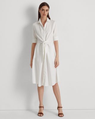 Lauren Ralph Lauren Tie Front Linen Shirt Dress