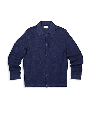 Nn07 Troy Regular Fit Long Sleeve Knit Shirt In Navy Blue