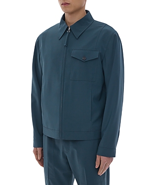 Shop Helmut Lang Tailored Zip Front Jacket In Ocean Gray