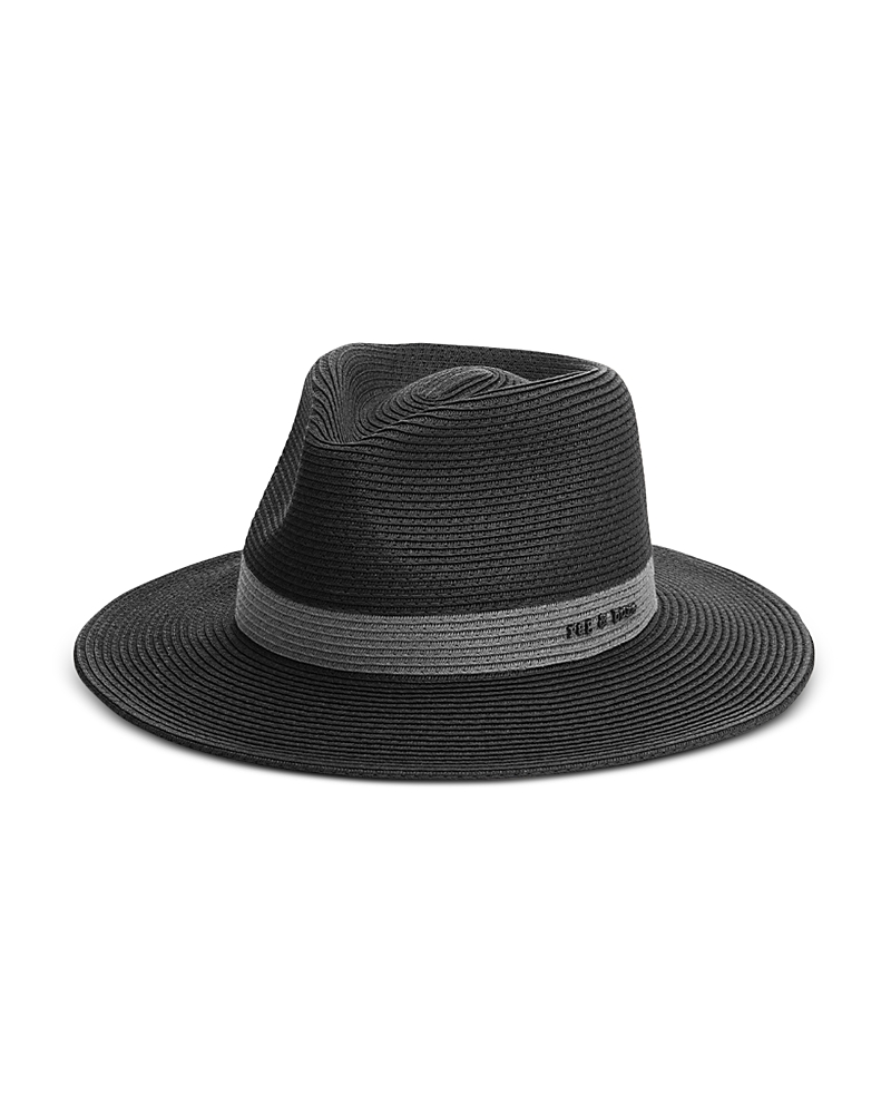 Rag & Bone City Straw Fedora In Black