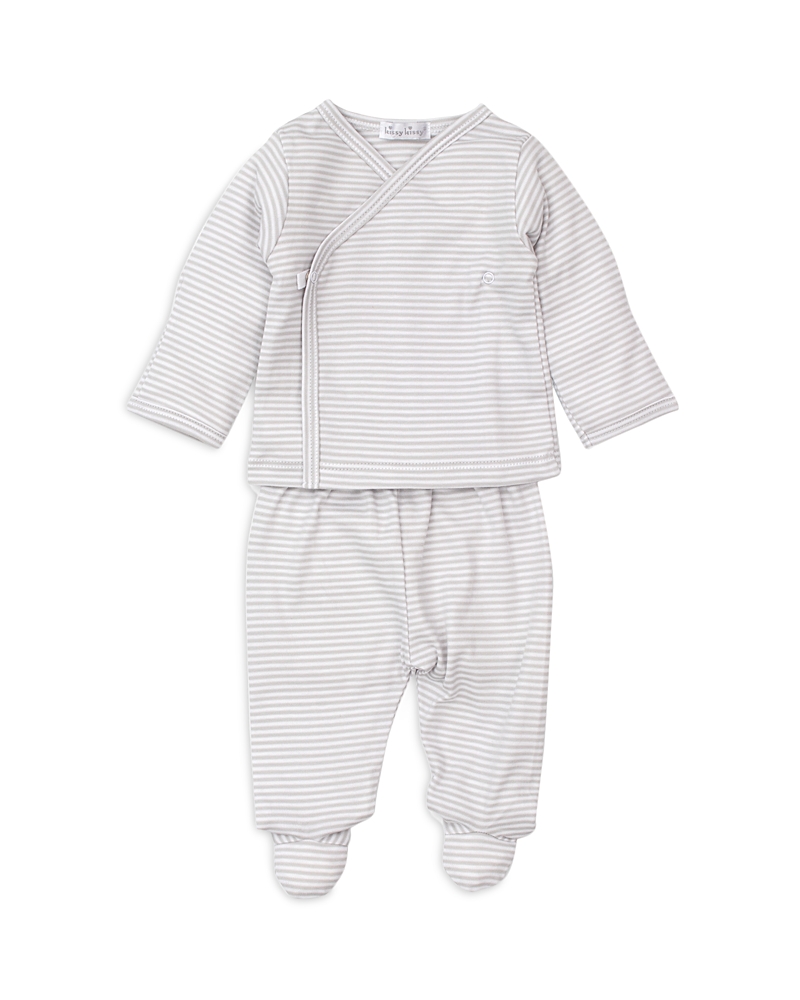 KISSY KISSY UNISEX COTTON STRIPED SHIRT AND FOOTED PANTS SET - BABY