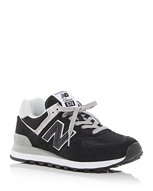 New Balance 574 Leather-trimmed Suede And Mesh Sneakers In Navy
