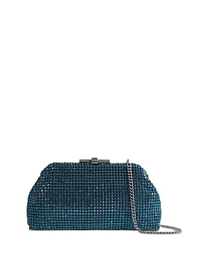 Reiss Adaline Crystal Clutch In Teal