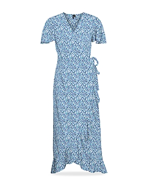 sortere vækstdvale dybt Vero Moda Emma Maxi Wrap Dress In Skyway Aop | ModeSens
