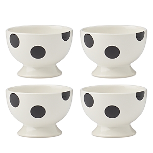 Shop Kate Spade New York On The Dot Assorted Footed Dessert Bowls, Set Of 4 In White