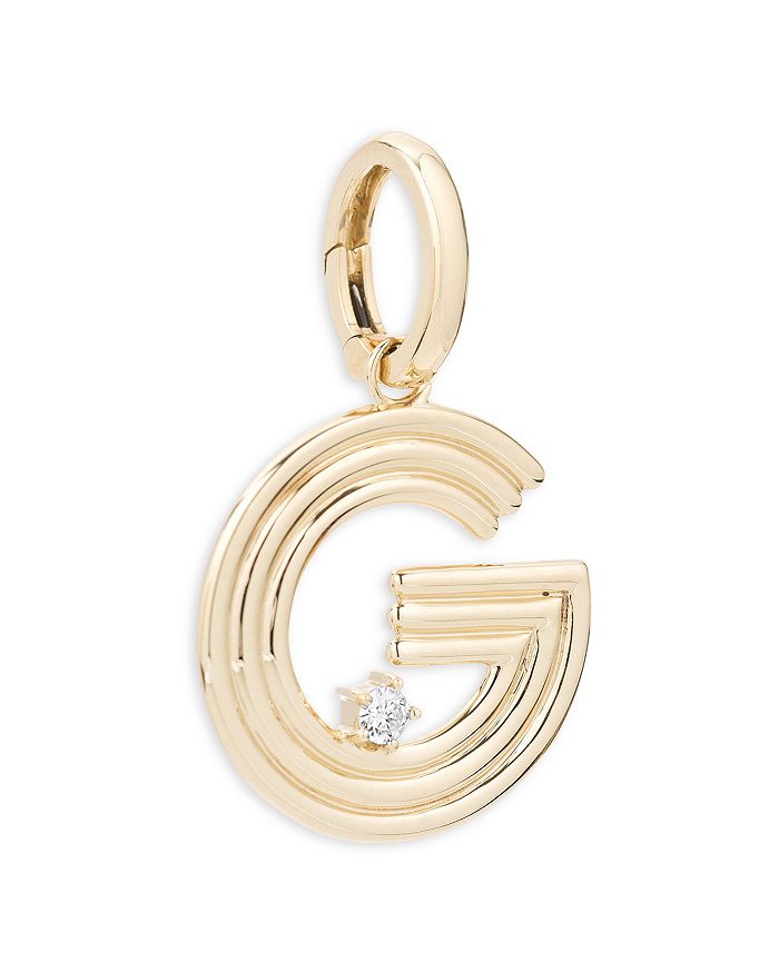 Shop Adina Reyter 14k Yellow Gold Groovy Diamond Initial Pendant
