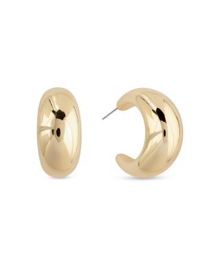 Shashi - Tsuki C Hoop Earrings in 14K Gold Plated