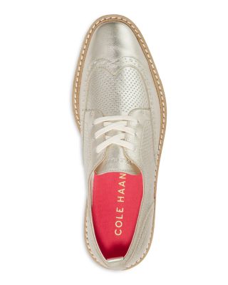 Women&#39;s Lace Up Platform Brogue Wingtip Oxford Flats