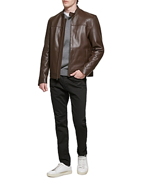 cole haan bonded leather moto jacket
