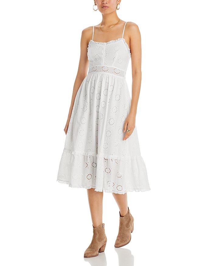 AQUA Cotton Eyelet Midi Dress - 100% Exclusive | Bloomingdale's