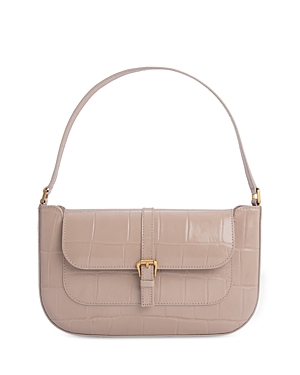By Far Miranda Maxi Small Leather Shoulder Bag In Taupe