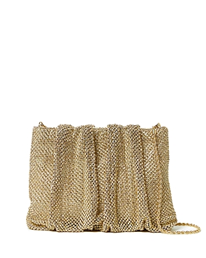 Loeffler Randall Ember Crystal Gathered Clutch In Hay