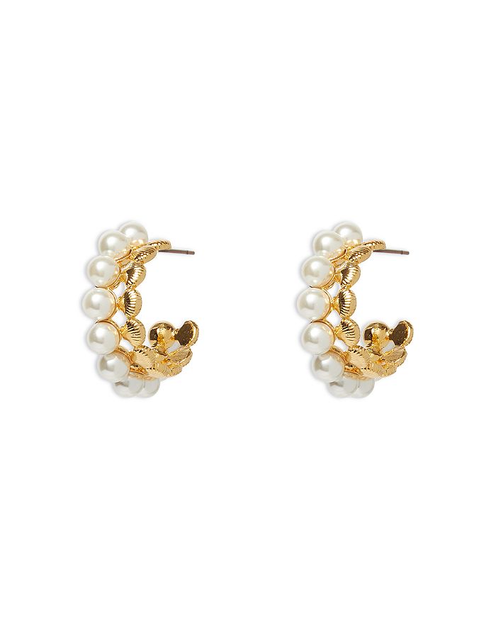 Lele sadoughi pearl hoop hot sale earrings