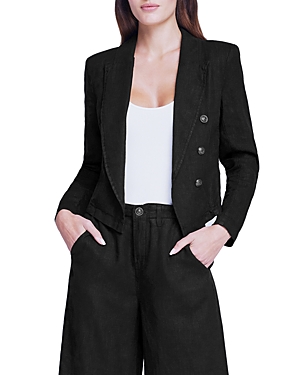 L Agence Women's Wayne Cropped Double-breasted Jacket In Black