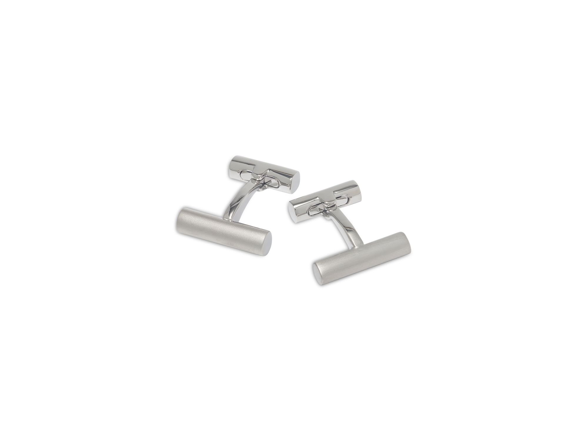 Two Tone Rhodium Plated Bar Cufflinks - Image 1