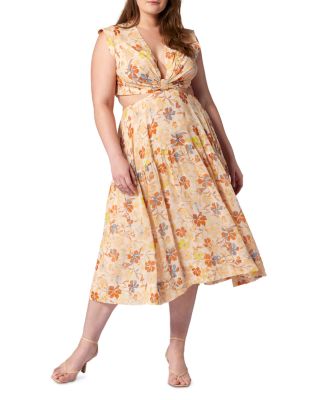 knee length dresses for ladies Plus Size Aiyana Mesh Midi Dress- Brown 2X / Brown at Curvy Sense