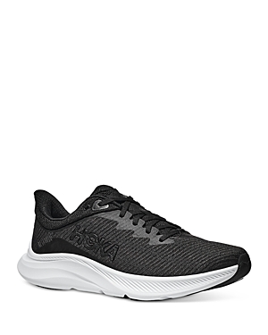 Shop Hoka Men's Solimar Low Top Running Sneakers In Black/white