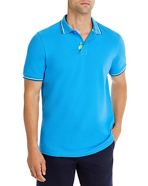Shop Sundek Cotton Blend Regular Fit Polo Shirt In Oriental Blue