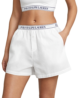 Shop Polo Ralph Lauren Striped Boxer Shorts In White Cloud