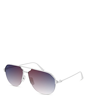 Cartier Santos Light Aviator Sunglasses, 60mm In Silver/blue Gradient