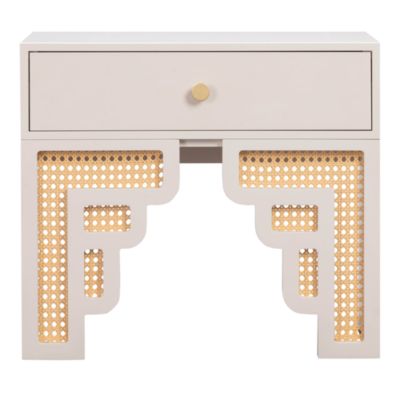 Suzie Pastel & Rattan Nightstand