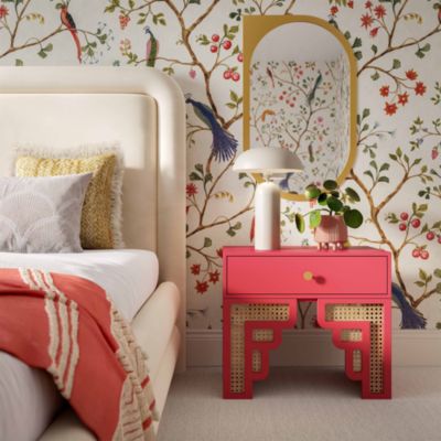 Suzie Pastel & Rattan Nightstand