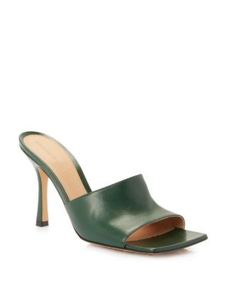 Women's Square Toe High Heel Slide Sandals