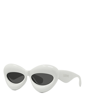 Loewe Fashion Show Inflate Cat Eye Sunglasses, 55mm In White/gray Solid
