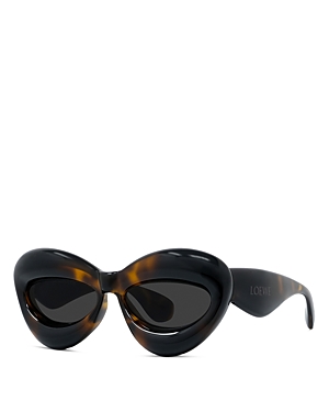 Loewe Fashion Show Inflate Cat Eye Sunglasses, 55mm In Havana/gray Solid