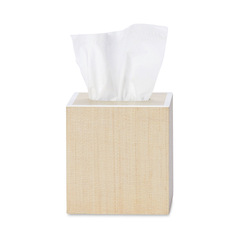 Pigeon & Poodle Maranello Tissue Box In Beige/white