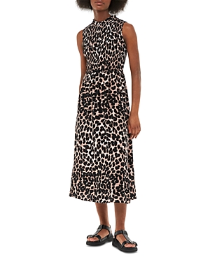 Whistles Heidi Leopard Spot Midi Dress In Leopard Print