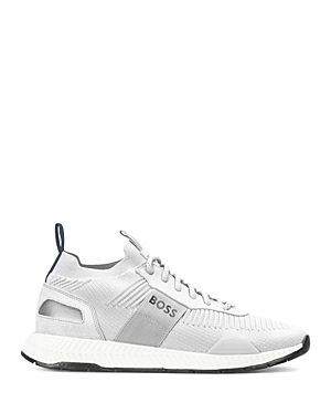 Hugo Boss Men's Titanium Knit Low Top Sneakers In Natural