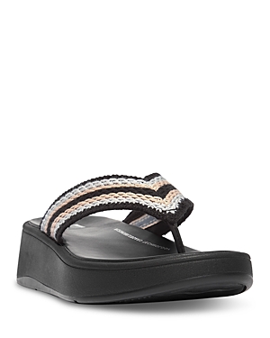 Fitflop F-mode Crochet Flip Flop In Black