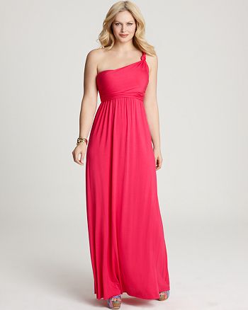 Rachel Pally White Label Plus Size Kimber One Shoulder Maxi ...